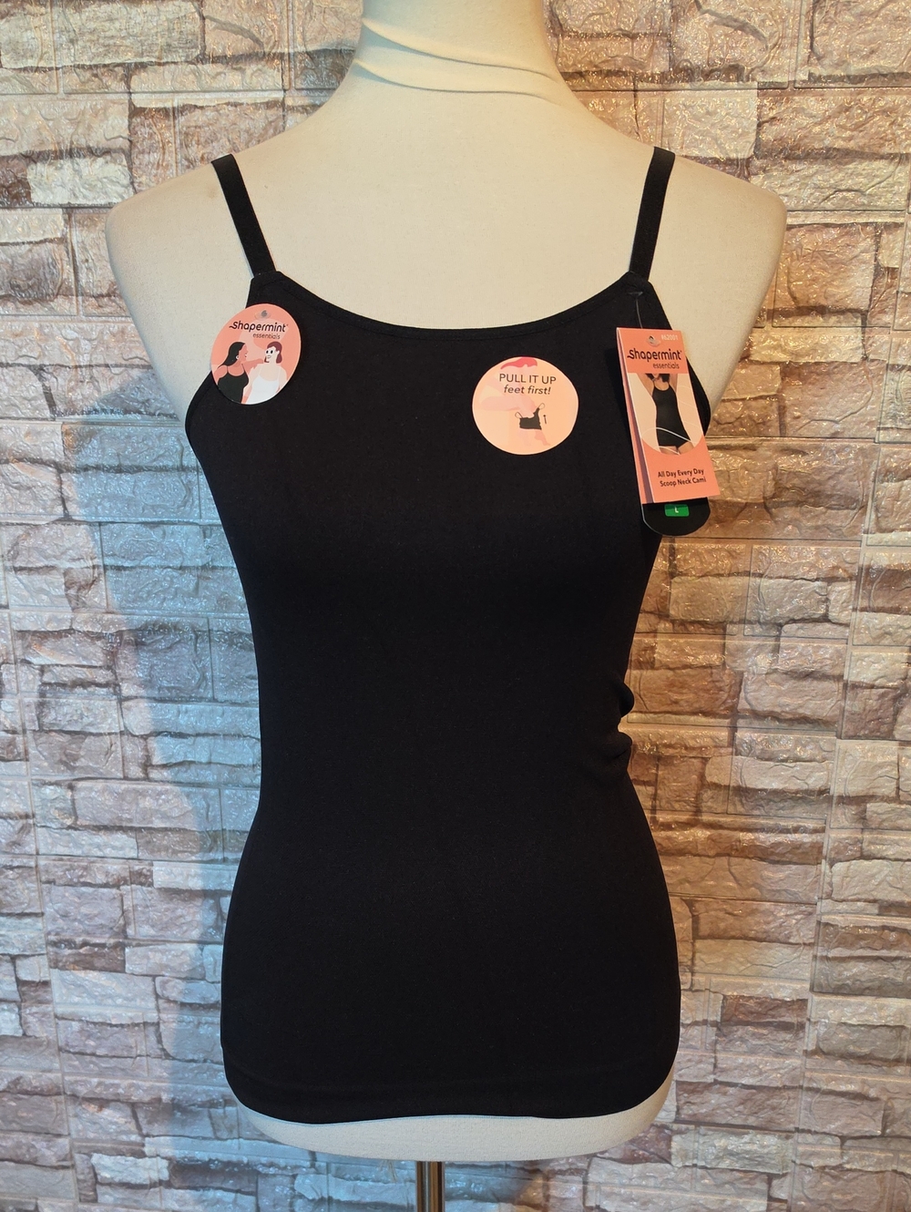 Shapermint Black Slim Fit Camisole Tank Top